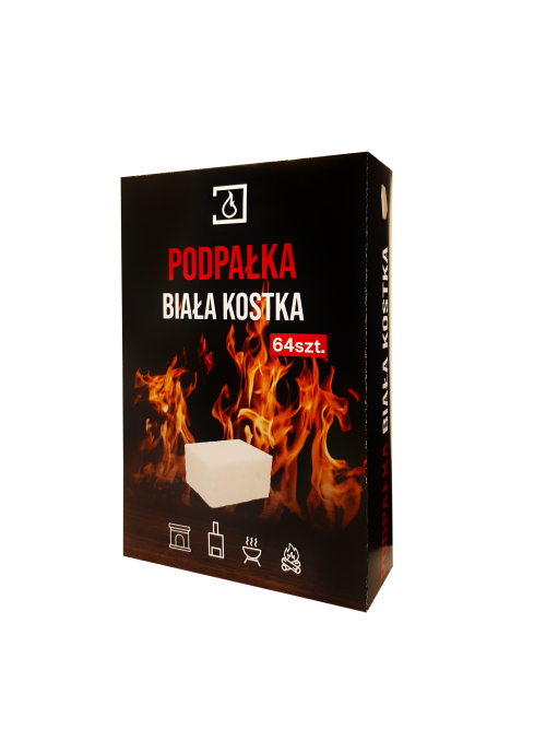 Biała rozpałka w kostkach - 64 sztuki.