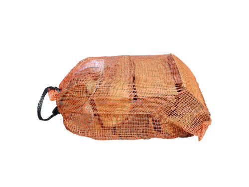 Suche drewno kominkowe liściaste pakowane w siatkę, 8–10 kg.